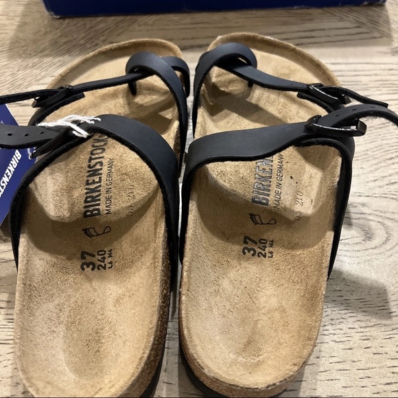 Birkenstock Unisex Mayari Dual Strap Slide Sandals, Black, Ladies 6 mens 4 - Picture 4 of 5